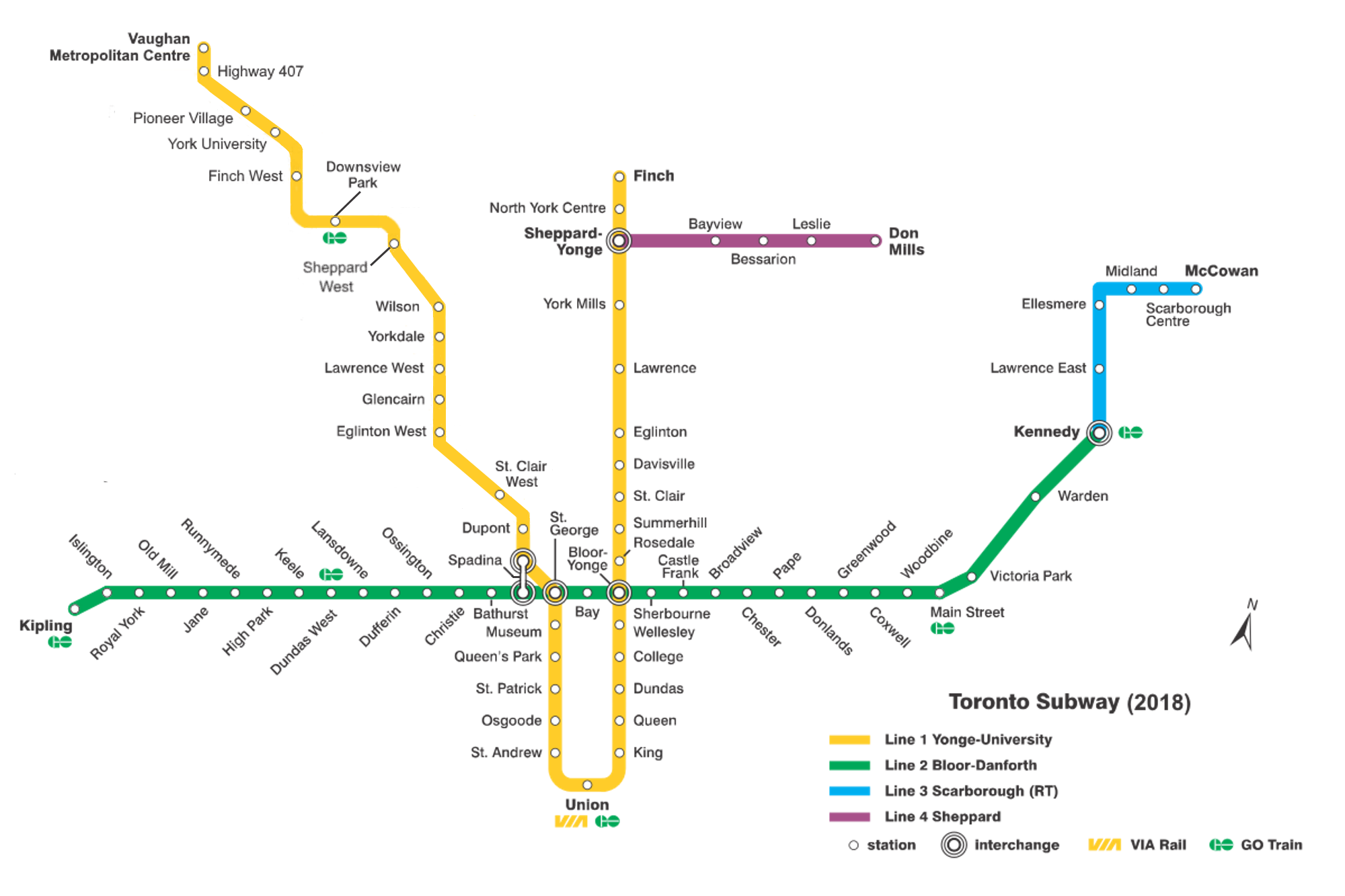 the Toronto subway map (fairly simple)